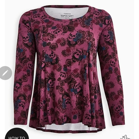 🆕️☠️SKULL / ROSES FIT AND FLARE TOP☠️ - Picture 6 of 6